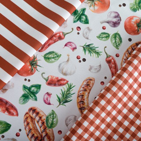 GRILOWA UCZTA Tkanina dekoracyjna NINA WODOODPORNA, 160cm, kolor 003 czerwony D00418/NIW/003/160000/1