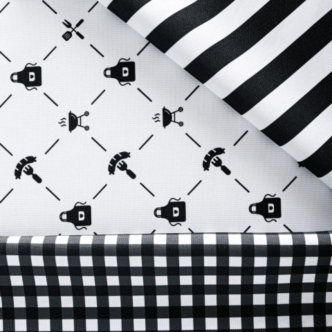 KLASYCZNY GRIL Tkanina dekoracyjna NINA WODOODPORNA, 160cm, kolor 006 czarny D00421/NIW/006/160000/1