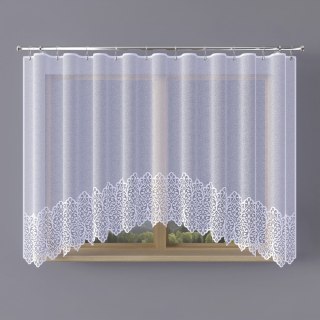 KRYSTYNA Firanka żakardowa odpasowana ze wzorem na samym dole, szerokość 300 x wysokość 160cm, kolor 001 biały N356 019470/FOL/0