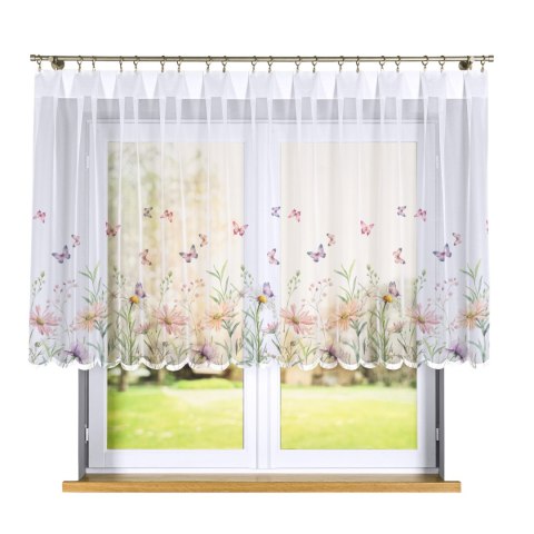 ŁĄKA Z MOTYLAMI Firanka żakardowa 023456, wysokość 120cm, kolor 009 wielokolorowy D00431/000/009/000120/1