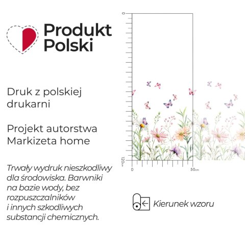 ŁĄKA Z MOTYLAMI Firanka żakardowa 023456, wysokość 120cm, kolor 009 wielokolorowy D00431/000/009/000120/1