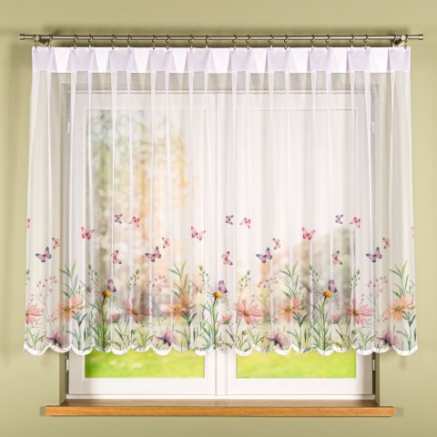 ŁĄKA Z MOTYLAMI Firanka żakardowa 023456, wysokość 140cm, kolor 009 wielokolorowy D00431/000/009/000140/1