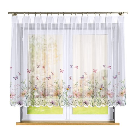 ŁĄKA Z MOTYLAMI Firanka żakardowa 023456, wysokość 140cm, kolor 009 wielokolorowy D00431/000/009/000140/1