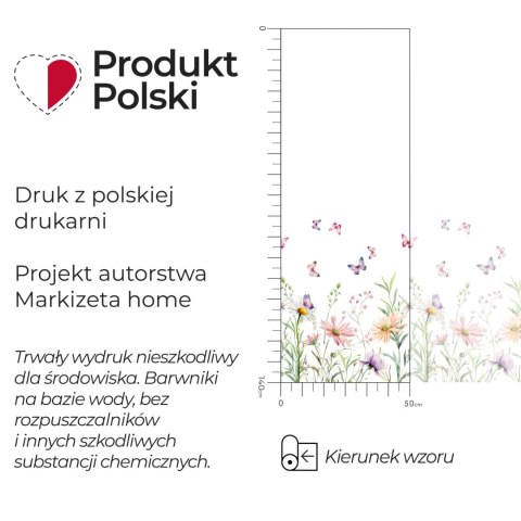 ŁĄKA Z MOTYLAMI Firanka żakardowa 023456, wysokość 140cm, kolor 009 wielokolorowy D00431/000/009/000140/1