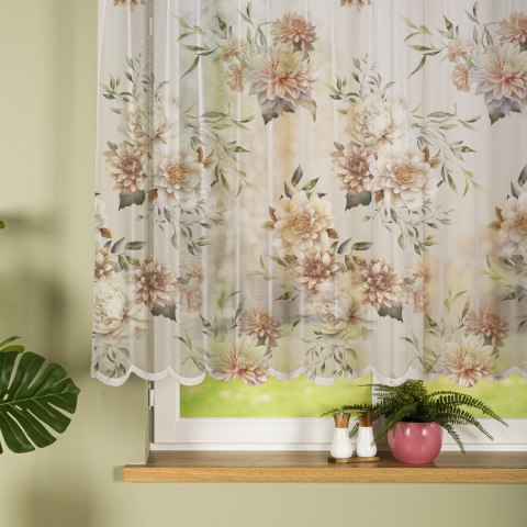 MANILA Firanka żakardowa 023456, wysokość 140cm, kolor 001 biały D00198/000/001/000140/1