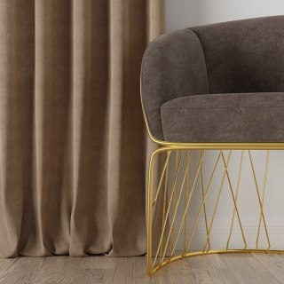 MILAS Zasłona gotowa na taśmie, szerokość 140 x wysokość 260cm, kolor 007 ciemny kawowy MILAS0/ZGT/007/140260/1