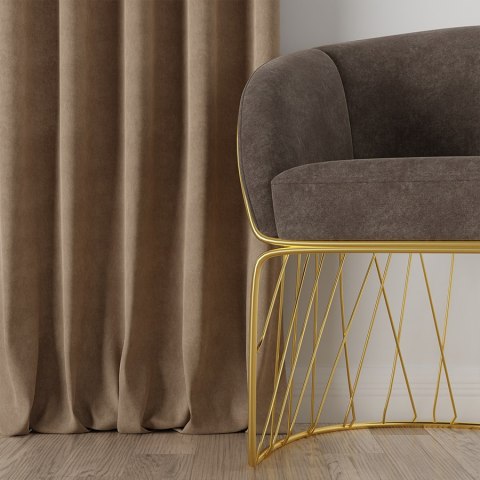 MILAS Zasłona gotowa na taśmie, szerokość 140 x wysokość 260cm, kolor 007 ciemny kawowy MILAS0/ZGT/007/140260/1