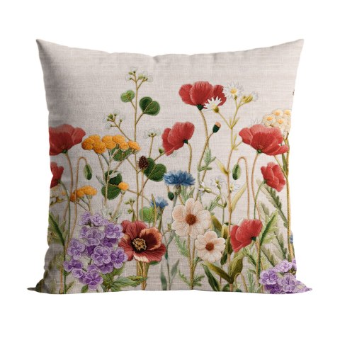 MILLY Z EFEKTEM WYSZYWANIA Poszewka dekoracyjna ADA 40x40cm, kolor 004 beżowy P00385/POP/004/040040/1