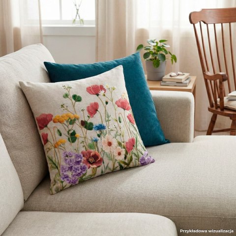 MILLY Z EFEKTEM WYSZYWANIA Poszewka dekoracyjna ADA 40x40cm, kolor 004 beżowy P00385/POP/004/040040/1