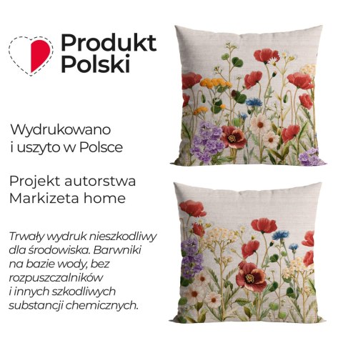 MILLY Z EFEKTEM WYSZYWANIA Poszewka dekoracyjna ADA 40x40cm, kolor 004 beżowy P00385/POP/004/040040/1