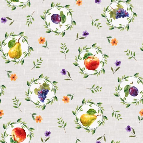 OWOCOWY GRIL Tkanina dekoracyjna NINA WODOODPORNA, 160cm, kolor 005 szaro beżowy D00424/NIW/005/160000/1