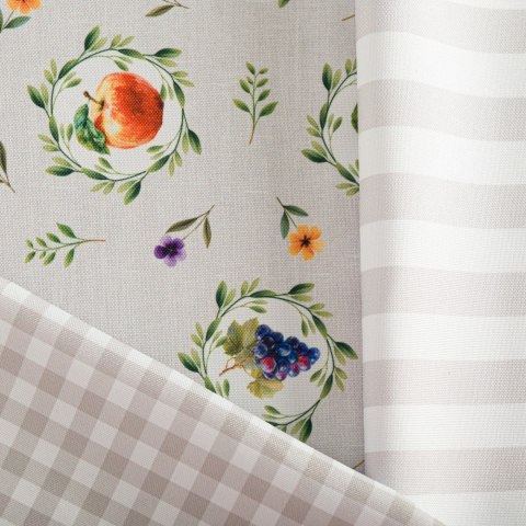 OWOCOWY GRIL Tkanina dekoracyjna NINA WODOODPORNA, 160cm, kolor 005 szaro beżowy D00424/NIW/005/160000/1