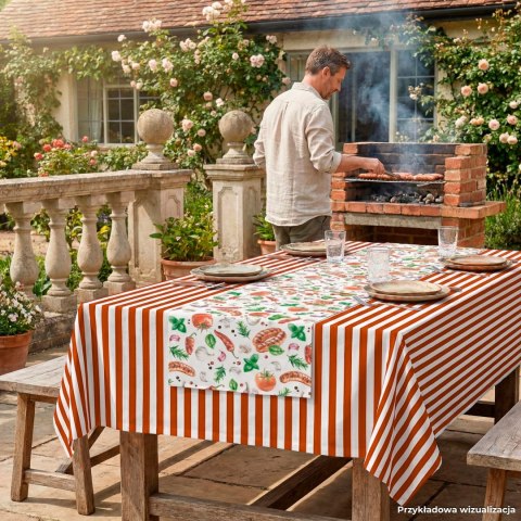 PASKI GRILOWA UCZTA Tkanina dekoracyjna NINA WODOODPORNA, 160cm, kolor 003 czerwony D00420/NIW/003/160000/1