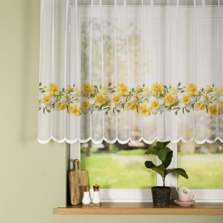 ŻONKILE Firanka żakardowa 023456, wysokość 120cm, kolor 008 żółty D00428/000/008/000120/1