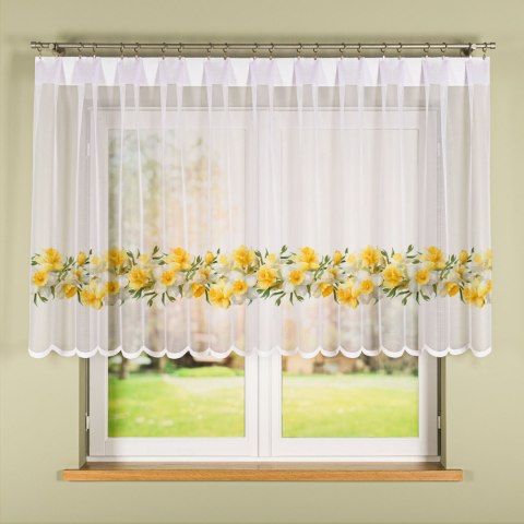 ŻONKILE Firanka żakardowa 023456, wysokość 120cm, kolor 008 żółty D00428/000/008/000120/1