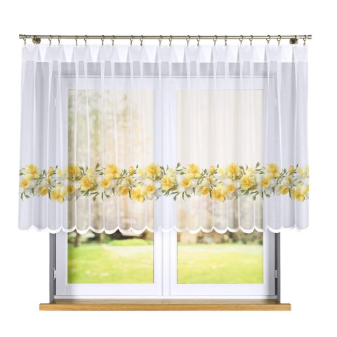 ŻONKILE Firanka żakardowa 023456, wysokość 120cm, kolor 008 żółty D00428/000/008/000120/1