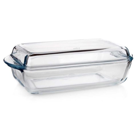 BRYTFANNA SZKLANA ŻAROODPORNA 4,1L Z POKRYWĄ NACZYNIE ŻAROODPORNE