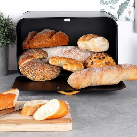 CHLEBAK STALOWY POJEMNIK NA PIECZYWO 259618 CZARNY