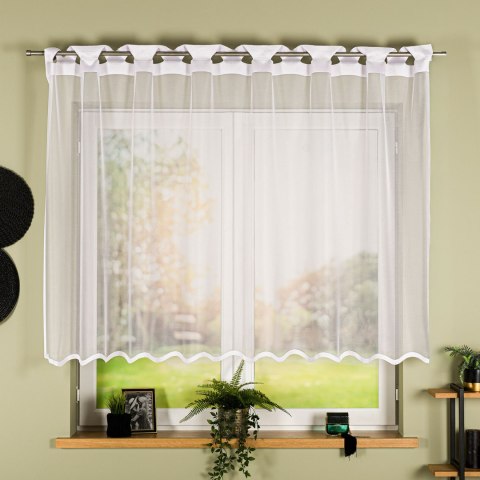 ELZA Firanka żakardowa gotowa na prosto, szerokość 250 x wysokość 140cm, kolor 001 biały 023456/FBP/001/250140/1