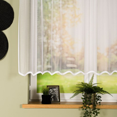 ELZA Firanka żakardowa gotowa na prosto, szerokość 250 x wysokość 140cm, kolor 001 biały 023456/FBP/001/250140/1