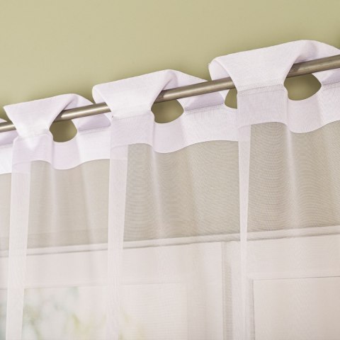 ELZA Firanka żakardowa gotowa na prosto, szerokość 250 x wysokość 140cm, kolor 001 biały 023456/FBP/001/250140/1