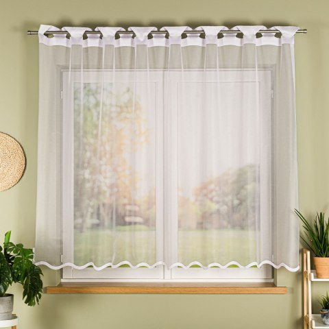 ELZA Firanka żakardowa gotowa na prosto, szerokość 250 x wysokość 160cm, kolor 001 biały 023456/FBP/001/250160/1