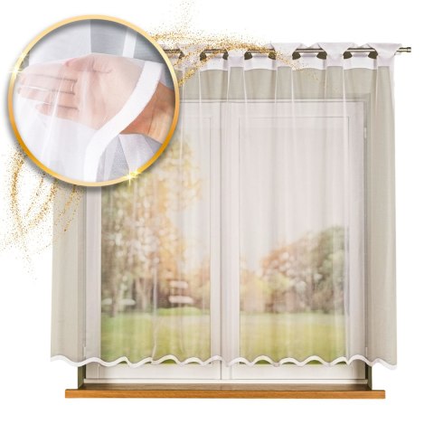 ELZA Firanka żakardowa gotowa na prosto, szerokość 250 x wysokość 160cm, kolor 001 biały 023456/FBP/001/250160/1