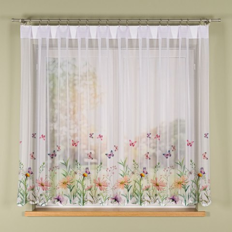 ŁĄKA Z MOTYLAMI Firanka żakardowa 023456, wysokość 160cm, kolor 009 wielokolorowy D00431/000/009/000160/1