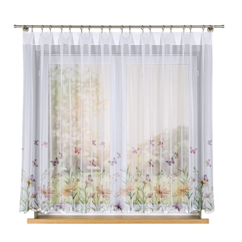 ŁĄKA Z MOTYLAMI Firanka żakardowa 023456, wysokość 160cm, kolor 009 wielokolorowy D00431/000/009/000160/1