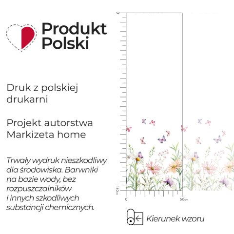 ŁĄKA Z MOTYLAMI Firanka żakardowa 023456, wysokość 160cm, kolor 009 wielokolorowy D00431/000/009/000160/1