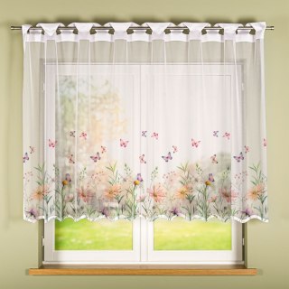 ŁĄKA Z MOTYLAMI Firanka żakardowa gotowa na prosto 023456, szerokość 240 x wysokość 140cm, kolor 009 wielokolorowy P00431/FBP/00