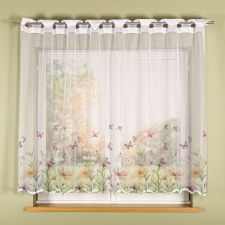 ŁĄKA Z MOTYLAMI Firanka żakardowa gotowa na prosto 023456, szerokość 250 x wysokość 160cm, kolor 009 wielokolorowy P00431/FBP/00