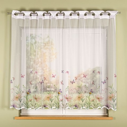 ŁĄKA Z MOTYLAMI Firanka żakardowa gotowa na prosto 023456, szerokość 250 x wysokość 160cm, kolor 009 wielokolorowy P00431/FBP/00