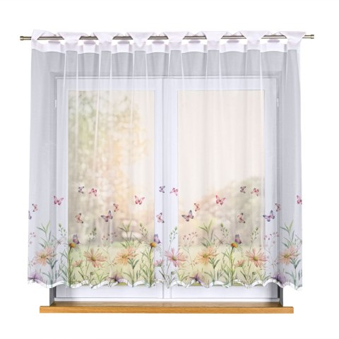 ŁĄKA Z MOTYLAMI Firanka żakardowa gotowa na prosto 023456, szerokość 250 x wysokość 160cm, kolor 009 wielokolorowy P00431/FBP/00