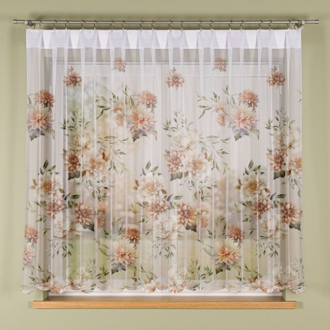 MANILA Firanka żakardowa 023456, wysokość 160cm, kolor 001 biały D00198/000/001/000160/1