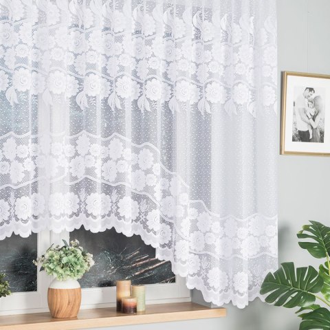 OKSANA Firanka żakardowa gotowa, szerokość 300 x wysokość 160cm, kolor 001 biały 049360/FBL/001/300160/1