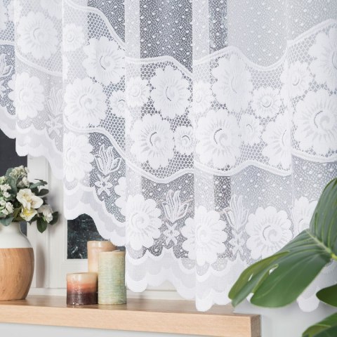 OKSANA Firanka żakardowa gotowa, szerokość 300 x wysokość 160cm, kolor 001 biały 049360/FBL/001/300160/1