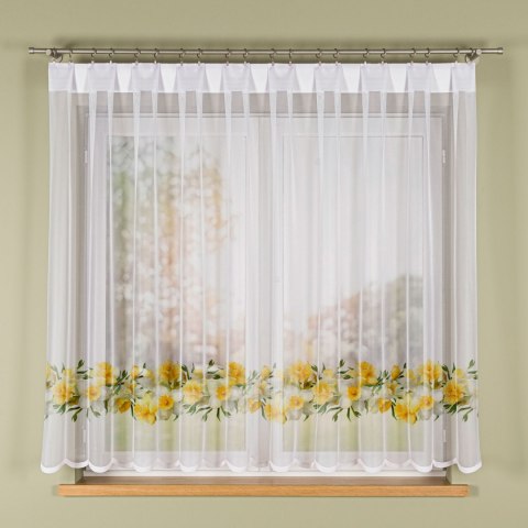 ŻONKILE Firanka żakardowa 023456, wysokość 160cm, kolor 008 żółty D00428/000/008/000160/1