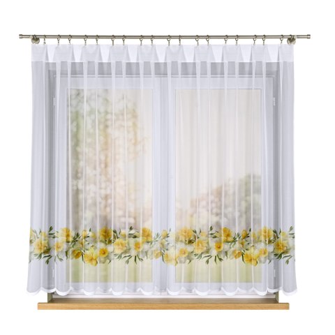 ŻONKILE Firanka żakardowa 023456, wysokość 160cm, kolor 008 żółty D00428/000/008/000160/1