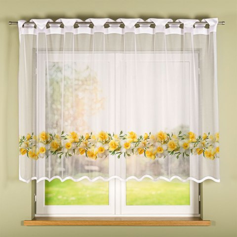 ŻONKILE Firanka żakardowa gotowa na prosto 023456, szerokość 240 x wysokość 140cm, kolor 008 żółty P00428/FBP/008/240140/1