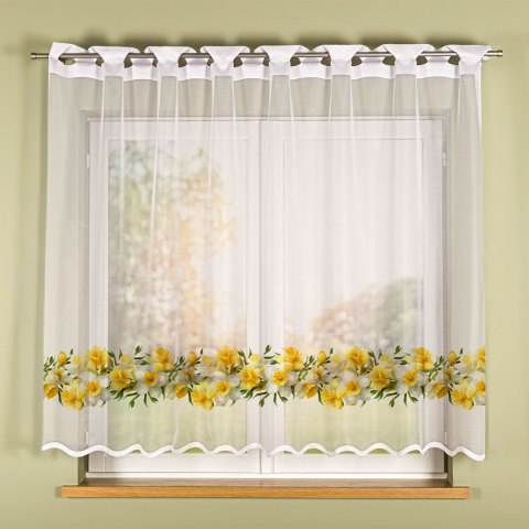 ŻONKILE Firanka żakardowa gotowa na prosto 023456, szerokość 250 x wysokość 160cm, kolor 008 żółty P00428/FBP/008/250160/1