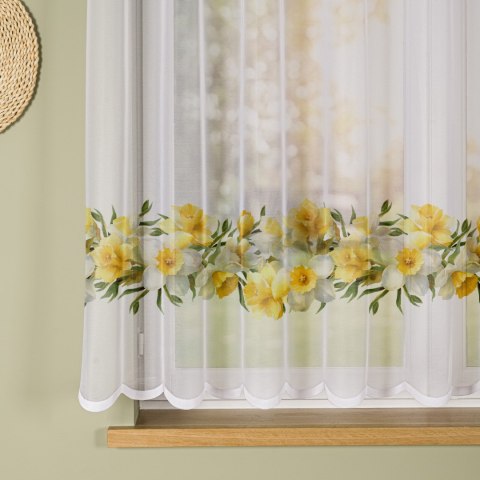 ŻONKILE Firanka żakardowa gotowa na prosto 023456, szerokość 250 x wysokość 160cm, kolor 008 żółty P00428/FBP/008/250160/1