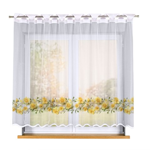 ŻONKILE Firanka żakardowa gotowa na prosto 023456, szerokość 250 x wysokość 160cm, kolor 008 żółty P00428/FBP/008/250160/1