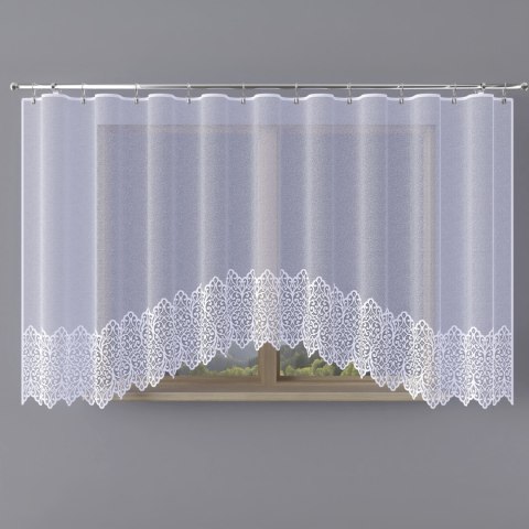 KRYSTYNA Firanka żakardowa odpasowana ze wzorem na samym dole, szerokość 400 x wysokość 160cm, kolor 001 biały N356 019470/FOL/0