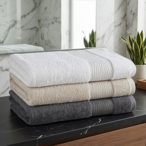 RĘCZNIK AMBER (01) 50 X 90 CM KREMOWY