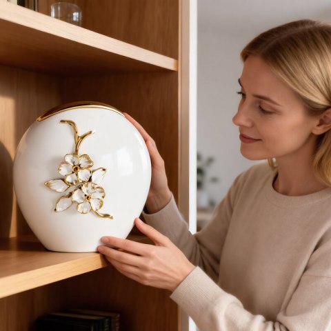 WAZON DEKORACYJNY SARA (04) 28 X 9 X 26 CM BIAŁY