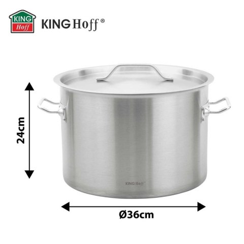 GARNEK GASTRONOMICZNY Z POKRYWĄ STALOWĄ Ø36cm 24L KINGHOFF KH-2024
