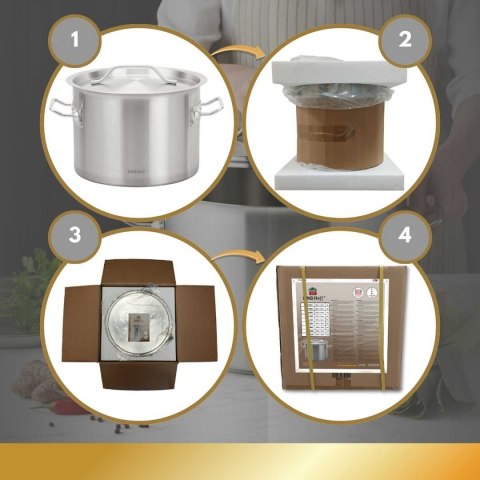 GARNEK GASTRONOMICZNY Z POKRYWĄ STALOWĄ Ø38cm 27L KINGHOFF KH-2025