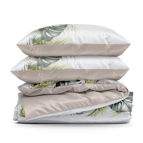 KOMPLET POŚCIELI BAWEŁNIANEJ AMBER 140 X 200 CM BIAŁY