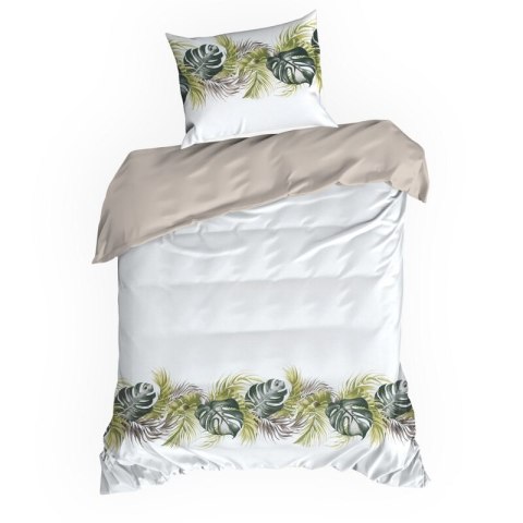 KOMPLET POŚCIELI BAWEŁNIANEJ AMBER 140 X 200 CM BIAŁY